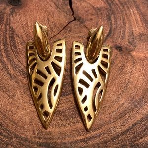 Vintage Trifari gold colored Art Deco earrings